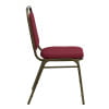 Flash Furniture 4 Pack HERCULES Series Trapezoidal Back Stacking Banquet Chair in Burgundy Fabric - Gold Vein Frame