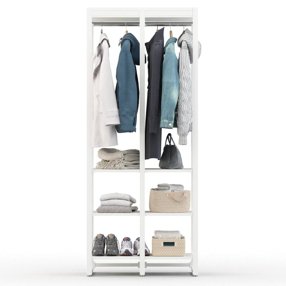 CLOSETS By LIBERTY 36 in. W White Adjustable Wood Closet System with 8-Shelves and 2-Rods HS4400-RW-03