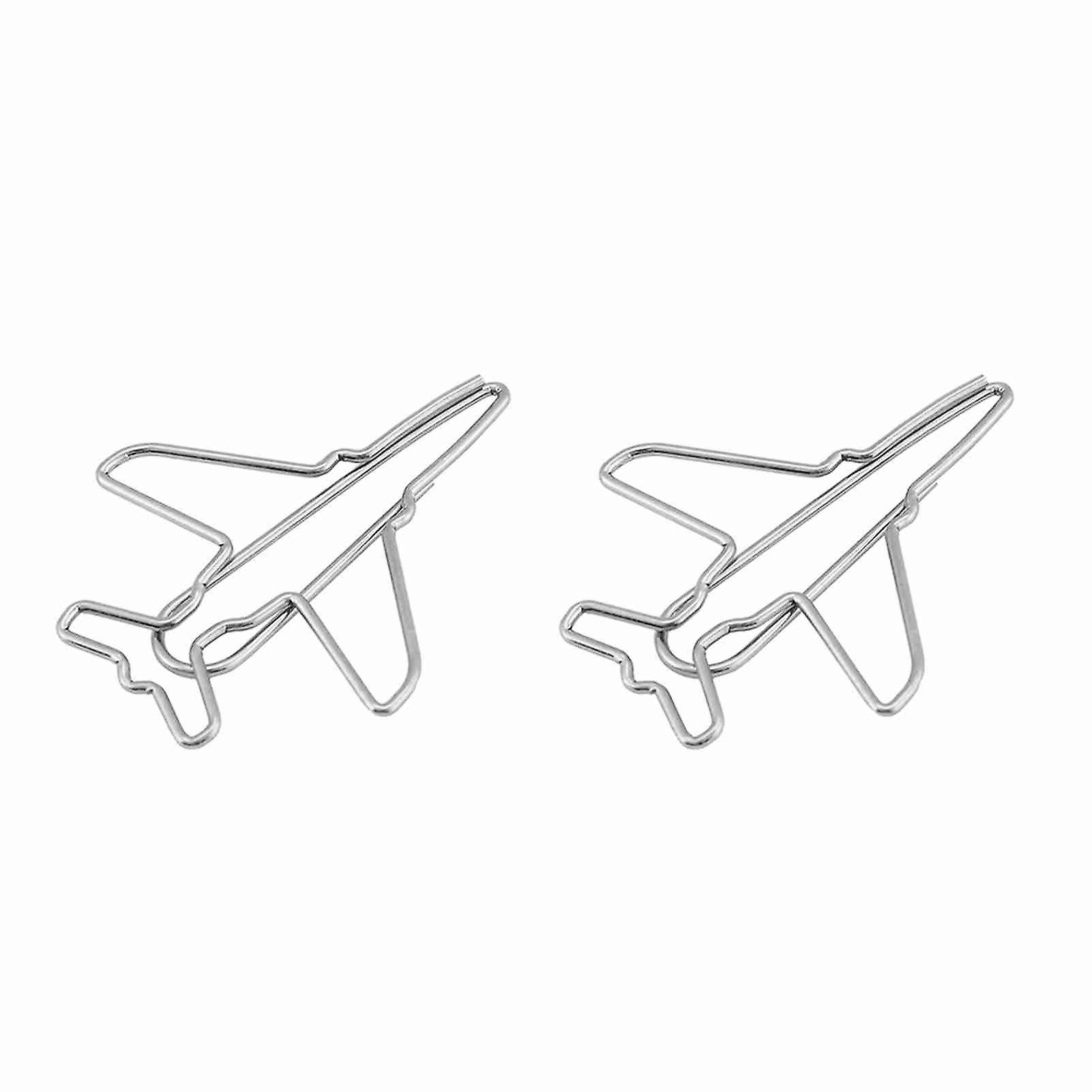 10pcs Airplane Shape Paper Clips Bookmark Marking Document Organizing Clip Stationery Supplies