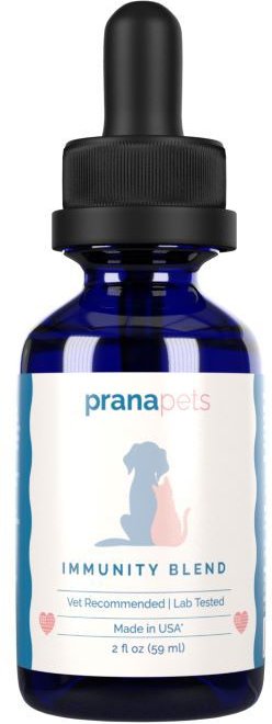 Prana Pets Immunity Blend Immune Health Liquid Cat and Dog Supplement， 2-oz bottle