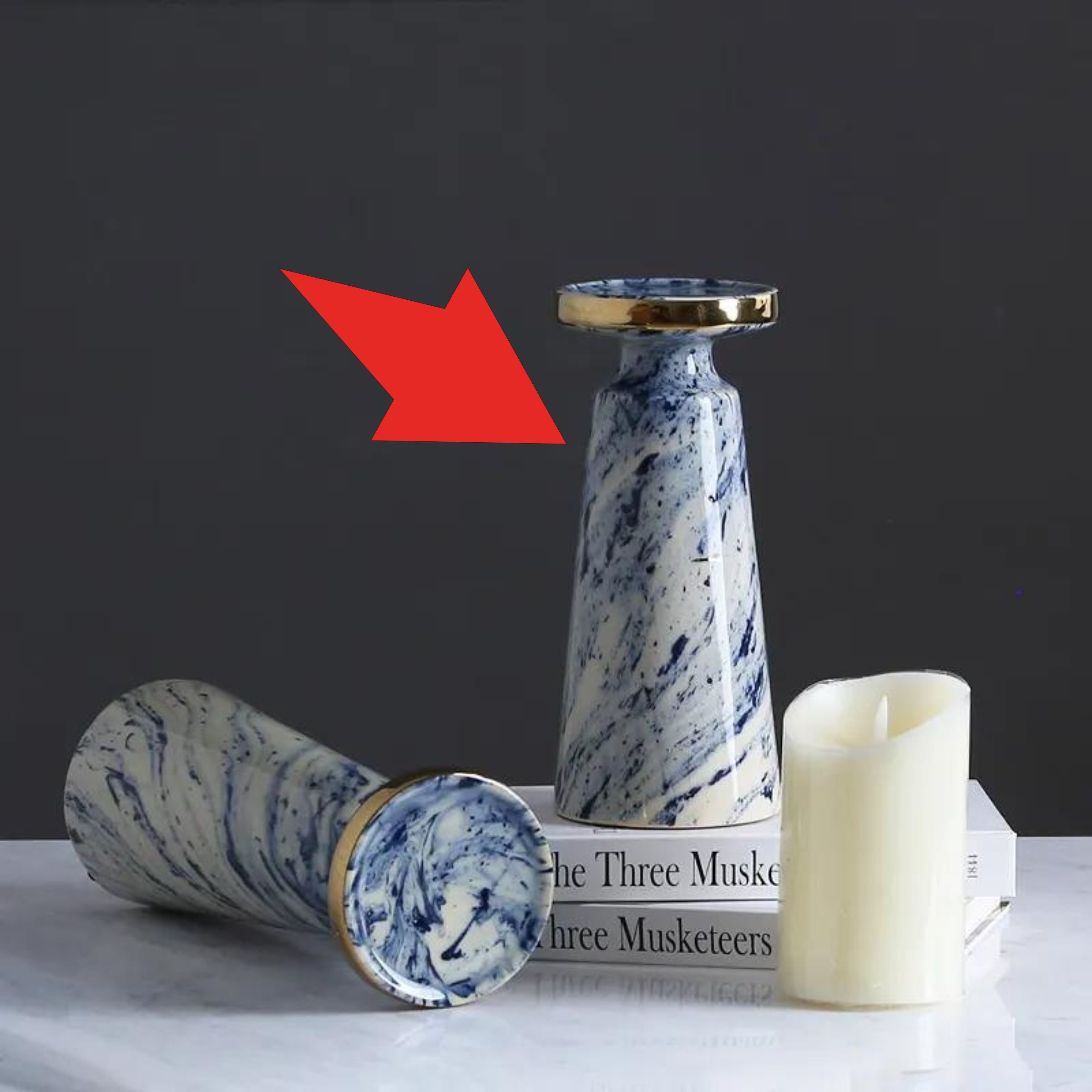 Blue Quicksand Candle Holder Fa-D1982B