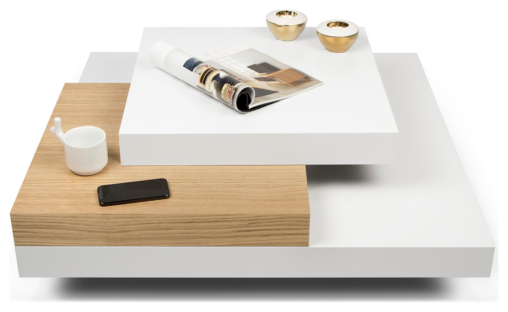 Isle Contemporary Multi Platform Square Coffee Table   Contemporary   Coffee Tables   by Plush Pod Decor  Houzz