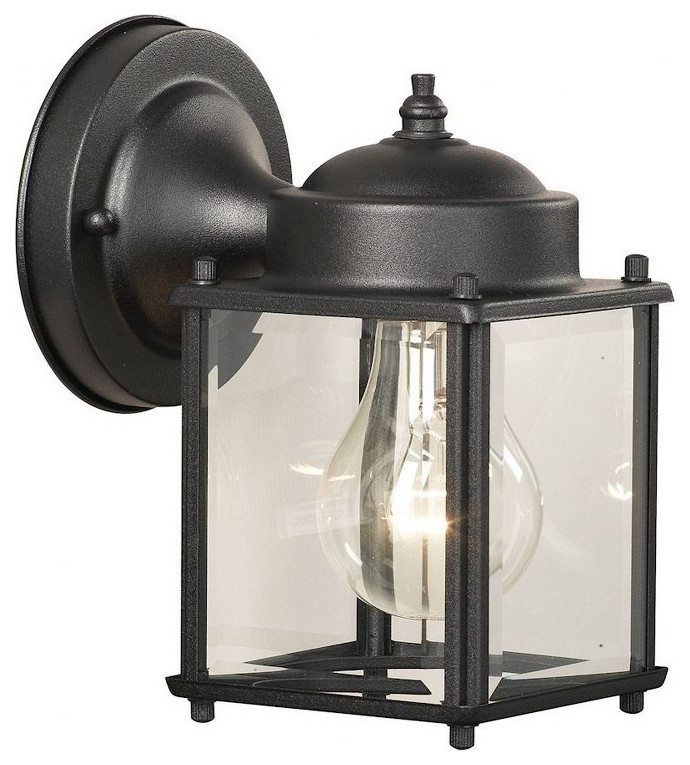 Square One Light Outdoor Wall Lantern   Traditional Porch Light Eposed   Traditional   Outdoor Wall Lights And Sconces   by Bailey Street Home  Houzz