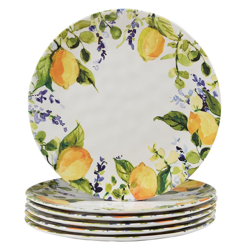 Certified International Lemon Zest 6-pc. Melamine Dinner Plate Set