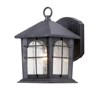 Hampton Bay 1-Light Aged Iron Outdoor Wall Lantern Sconce HB48023P-151