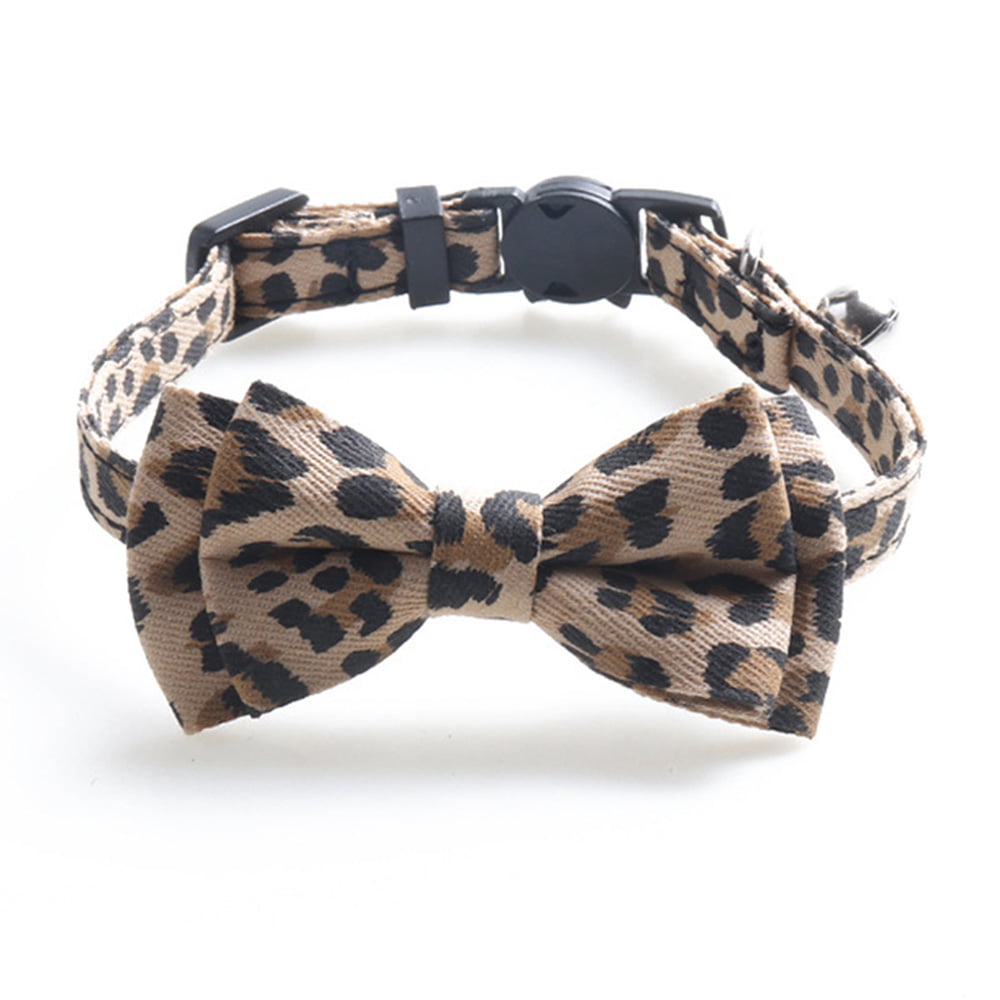 Cat Collar with Bowtie Bell Safety Buckle Breakaway Kitten Puppy 7-11in Movable Adjustable