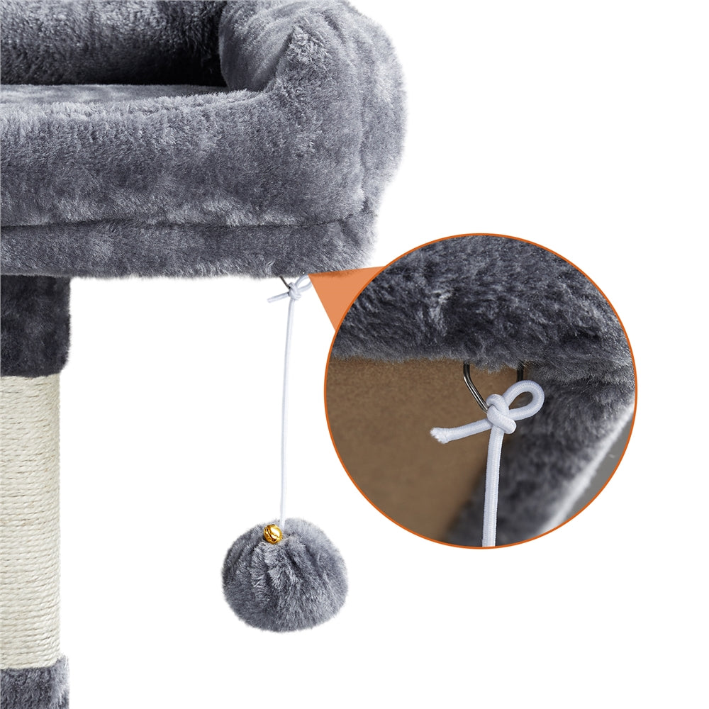 YaheeTech 59-in Cat Tree and Condo Scratching Post Tower， Dark Gray