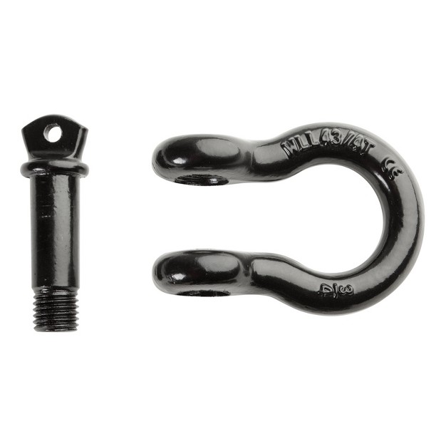 D ring Bow Shackle Heavy duty Grade 70 Black Powder Coated Steel 4 75 Ton 9 500 Pounds Working Capacity