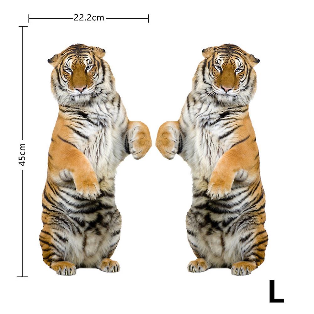 3d Tiger Pattern Car Stickers 2pcs Auto Front Bumper Anti-scratch Protection Decorative Decal For Car Door Fridge S Type A