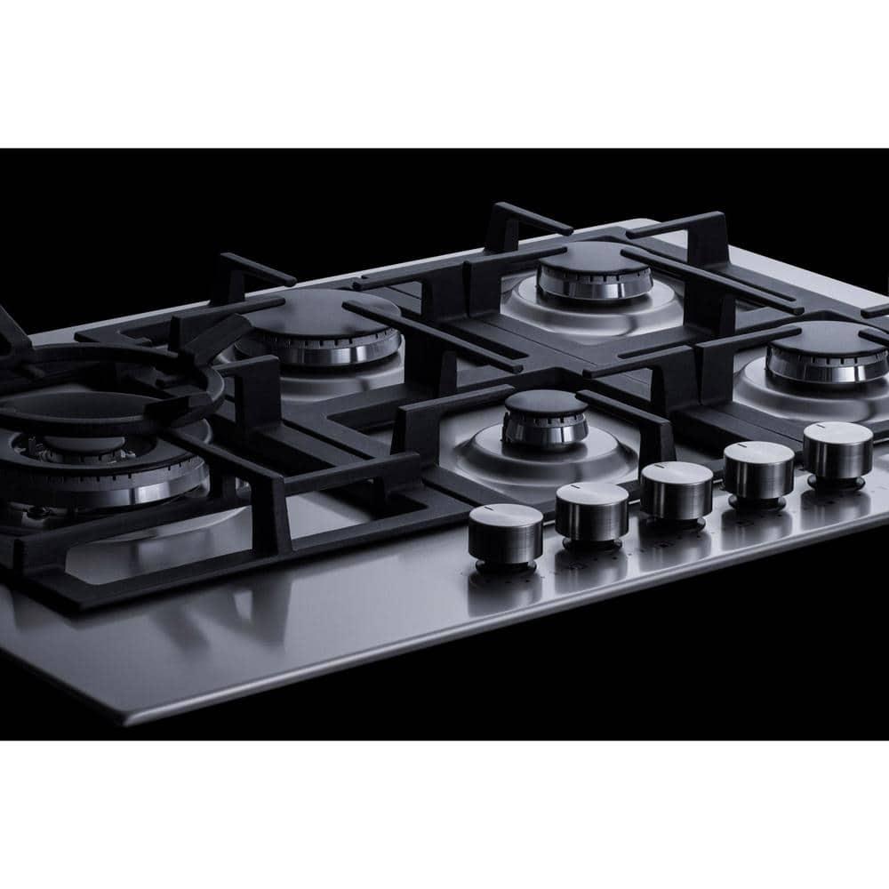 Summit Appliance 30 in Gas Cooktop in Stainless Steel with 5 Burners