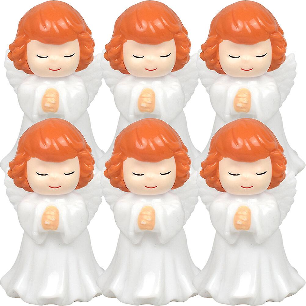 6pcs Praying Angel Figurines Angel Statues Lovely Angel Ornament Birthday Decorations