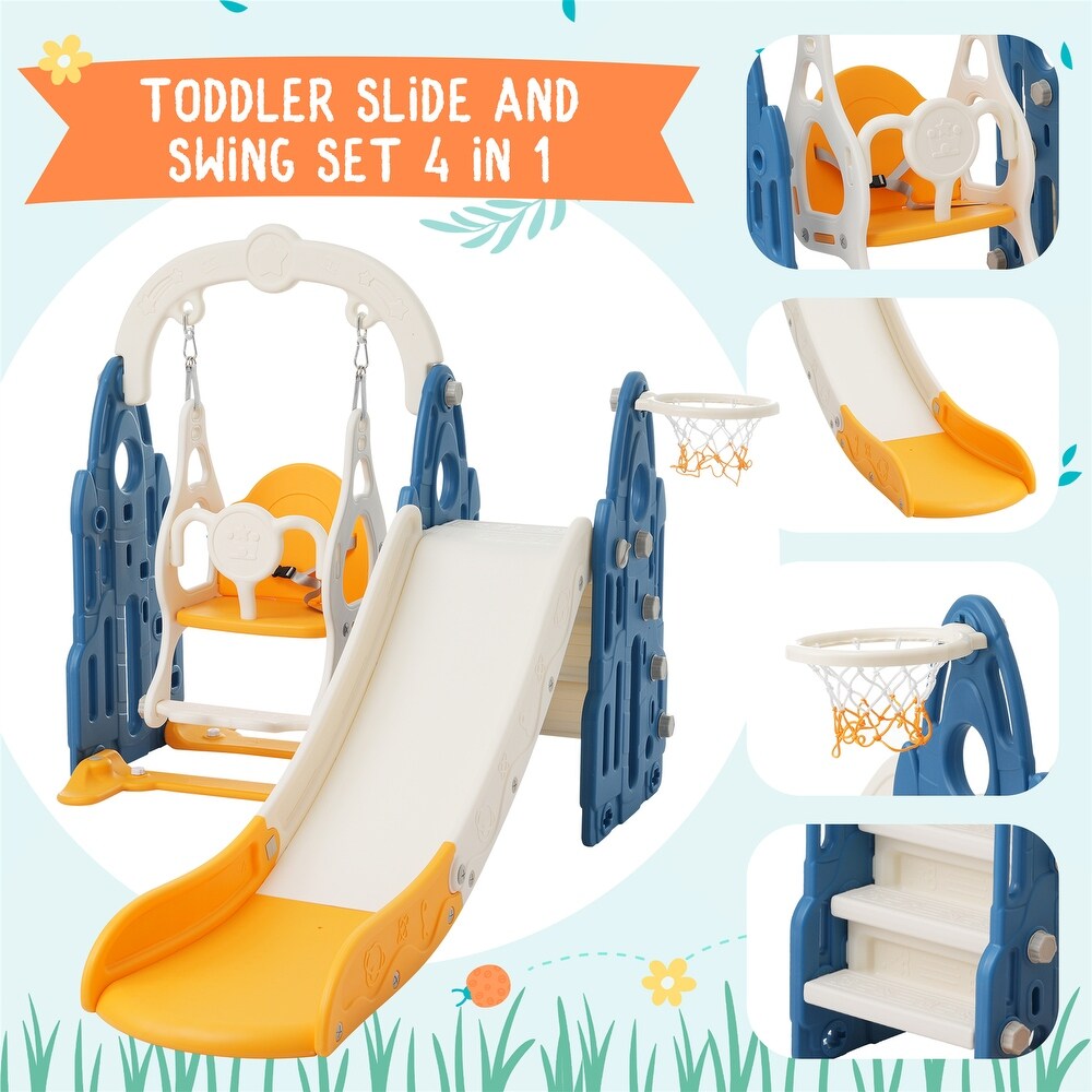 Toddler Slide and Swing Set 4 in 1