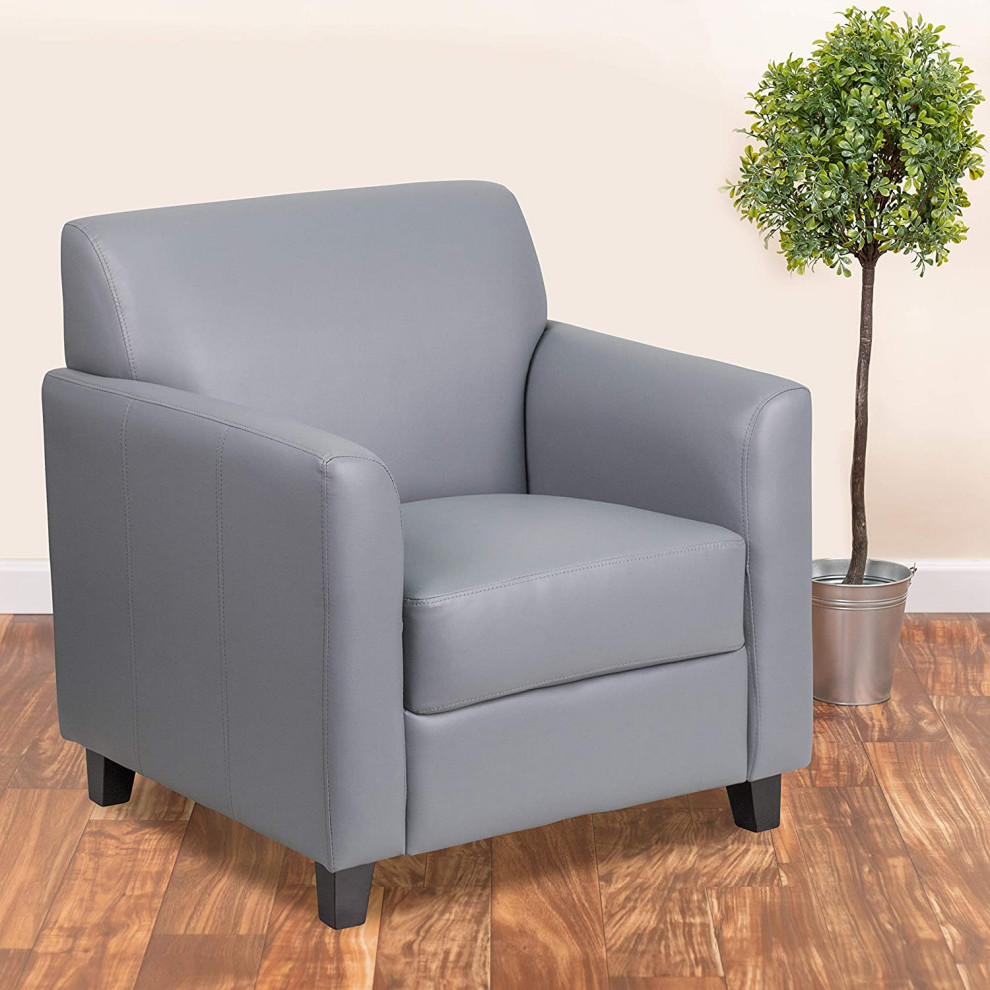 Modern Accent Chair  Faux Leather Leather Seat With Plush Back  ampArms   Contemporary   Armchairs And Accent Chairs   by Decor Love  Houzz