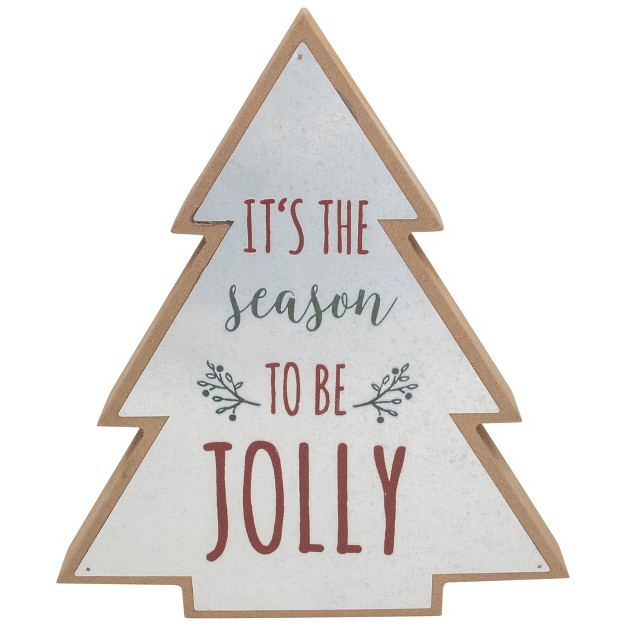 Tree Shaped Tis The Season To Be Jolly Christmas Sign