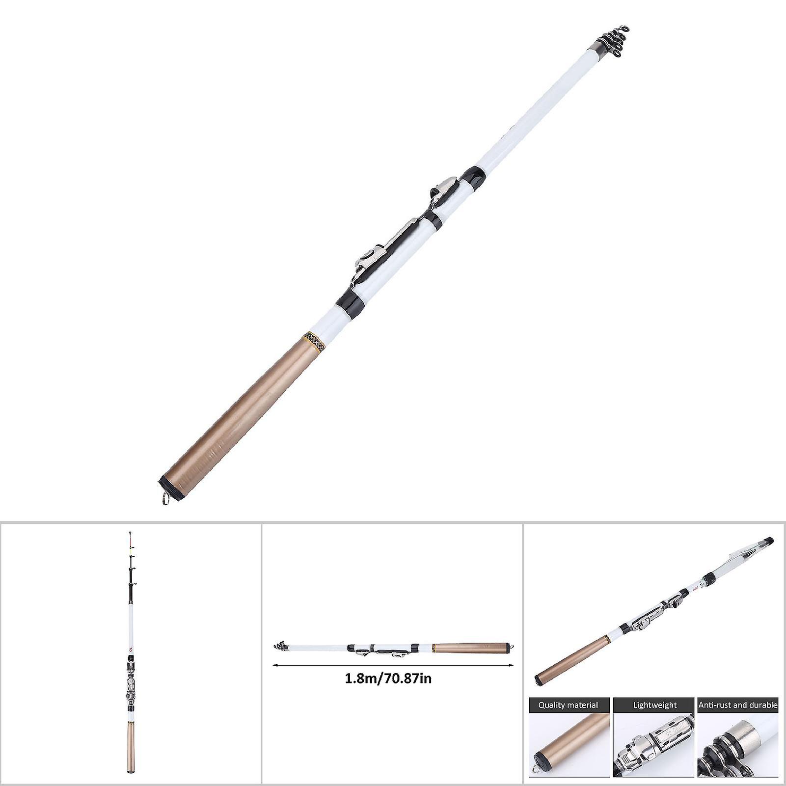 Portable Telescopic Fishing Rod Travel Spinning Fishing Pole Carbon Fiber Rod (1.8m)