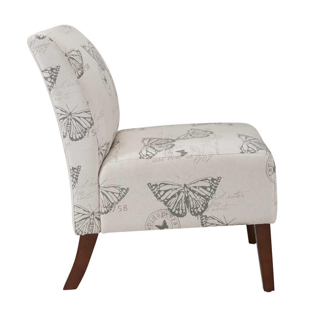 Linon Bradford Accent Chair with Butterfly Print