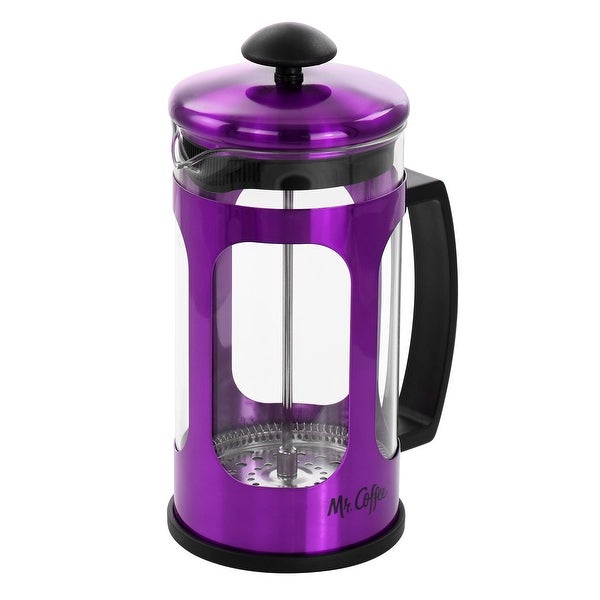 30oz Glass and Stainless Steel French Coffee Press in Purple - 30 Ounce