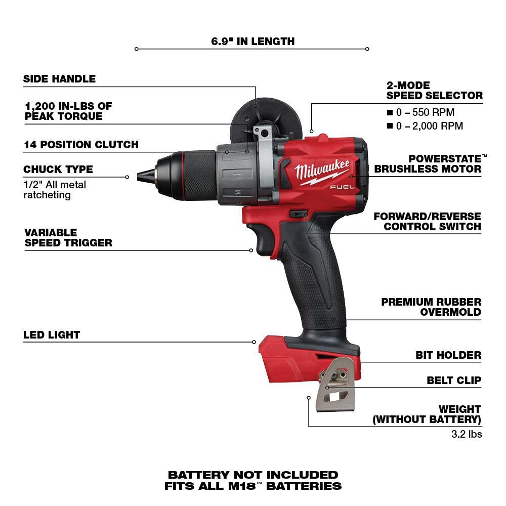 Milwaukee M18 FUEL 1/2 in. Drill Driver 2803-20 from Milwaukee