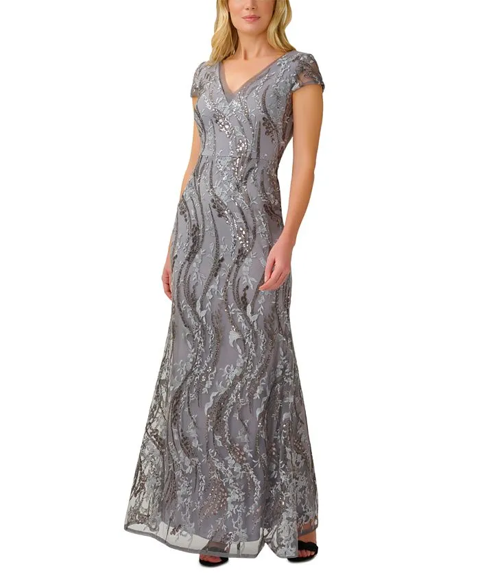 Women's Sequined Embroidered Gown