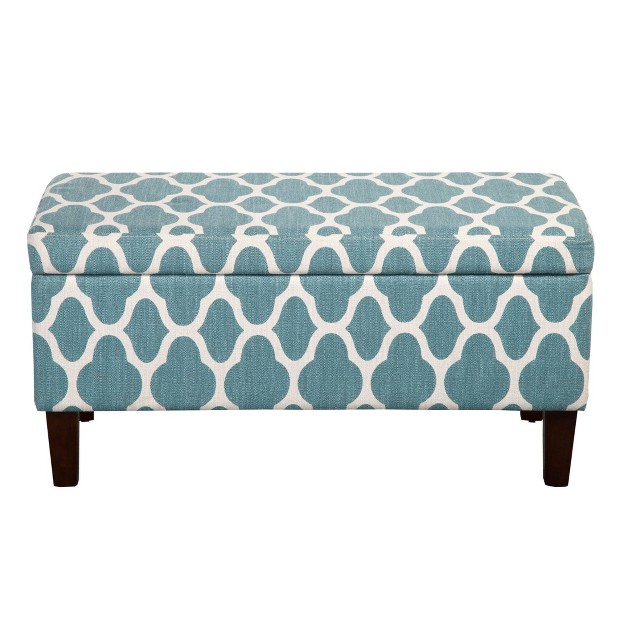 Drake Large Decorative Storage Bench Teal Homepop