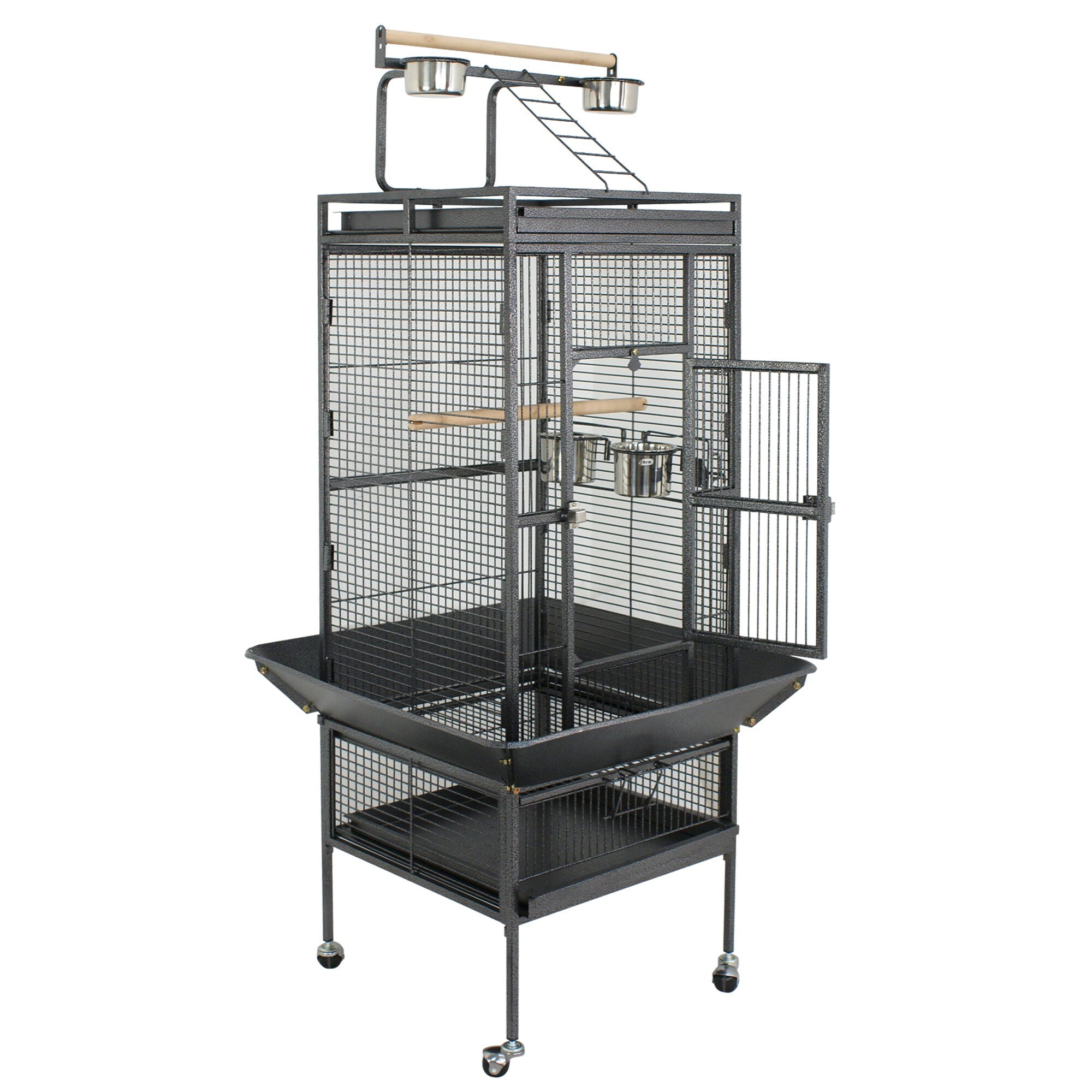 HomGarden 61/68-inch 2in1 Large Bird Cage Play Top W/Rolling Stand for Medium Parrot Bird