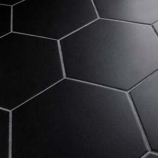 Merola Tile Apini Hex Matte Black 9 in. x 10-12 in. Porcelain Floor and Wall Tile (7.14 sq. ft.Case) FEGAPXMBK