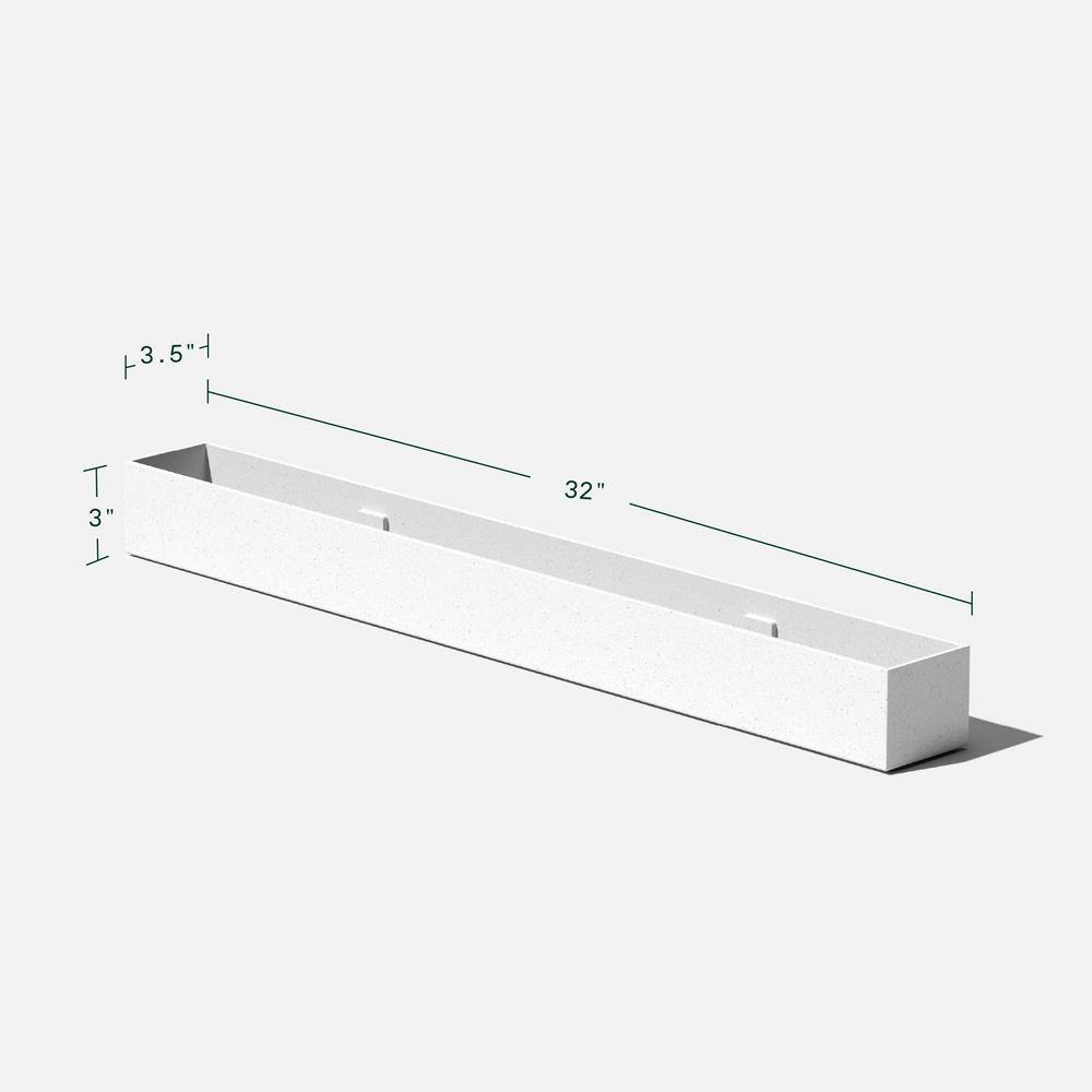 Veradek Geo Series Trough 32 in. White Plastic Planter (2-Pack) GEVTRW-2PK