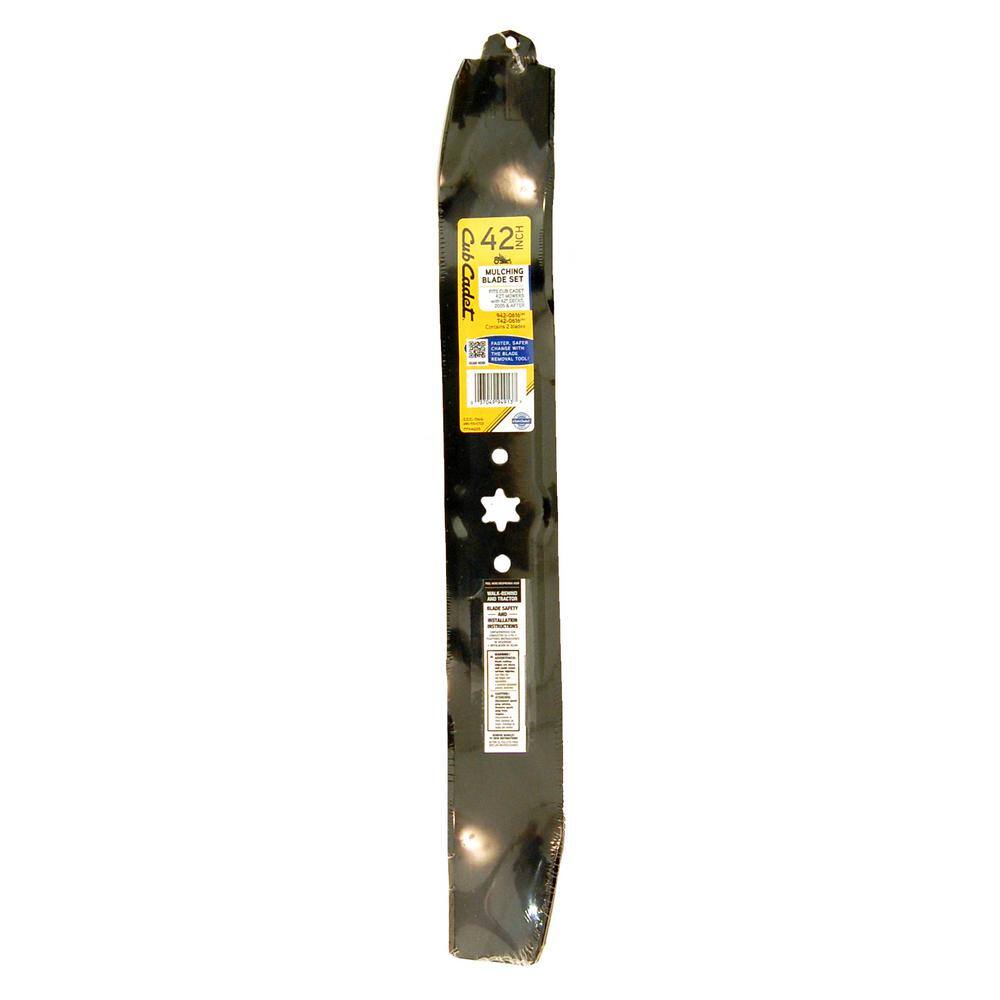 Cub Cadet Original Equipment 3-in-1 Blade Set for Select 42 in. Riding Lawn Mowers with 6-Point Star OE# 942-0616 942-0616A 490-110-C122