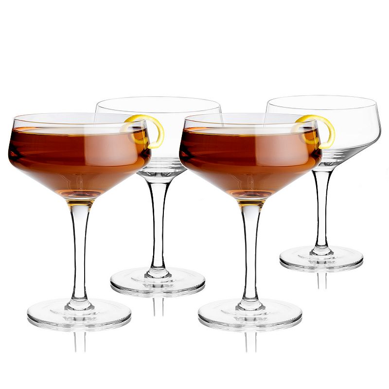 Angled Crystal Coupe Glasses (Set of 4) by Viski