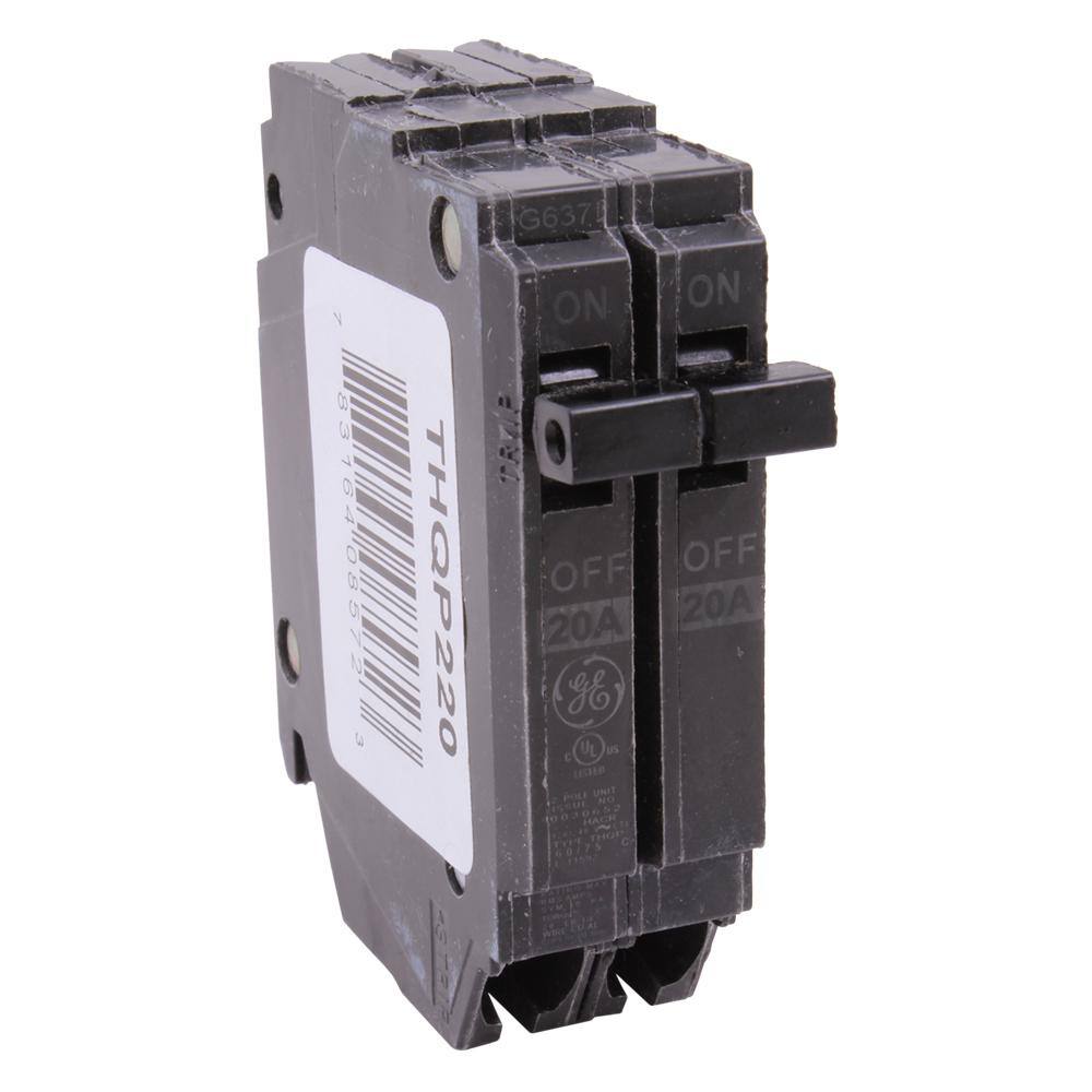 GE Q-Line 20 Amp 1 in. Double-Pole Circuit Breaker THQP220