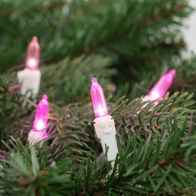 Northlight 50 Led Pink Mini Christmas Lights 16 25 Ft White Wire