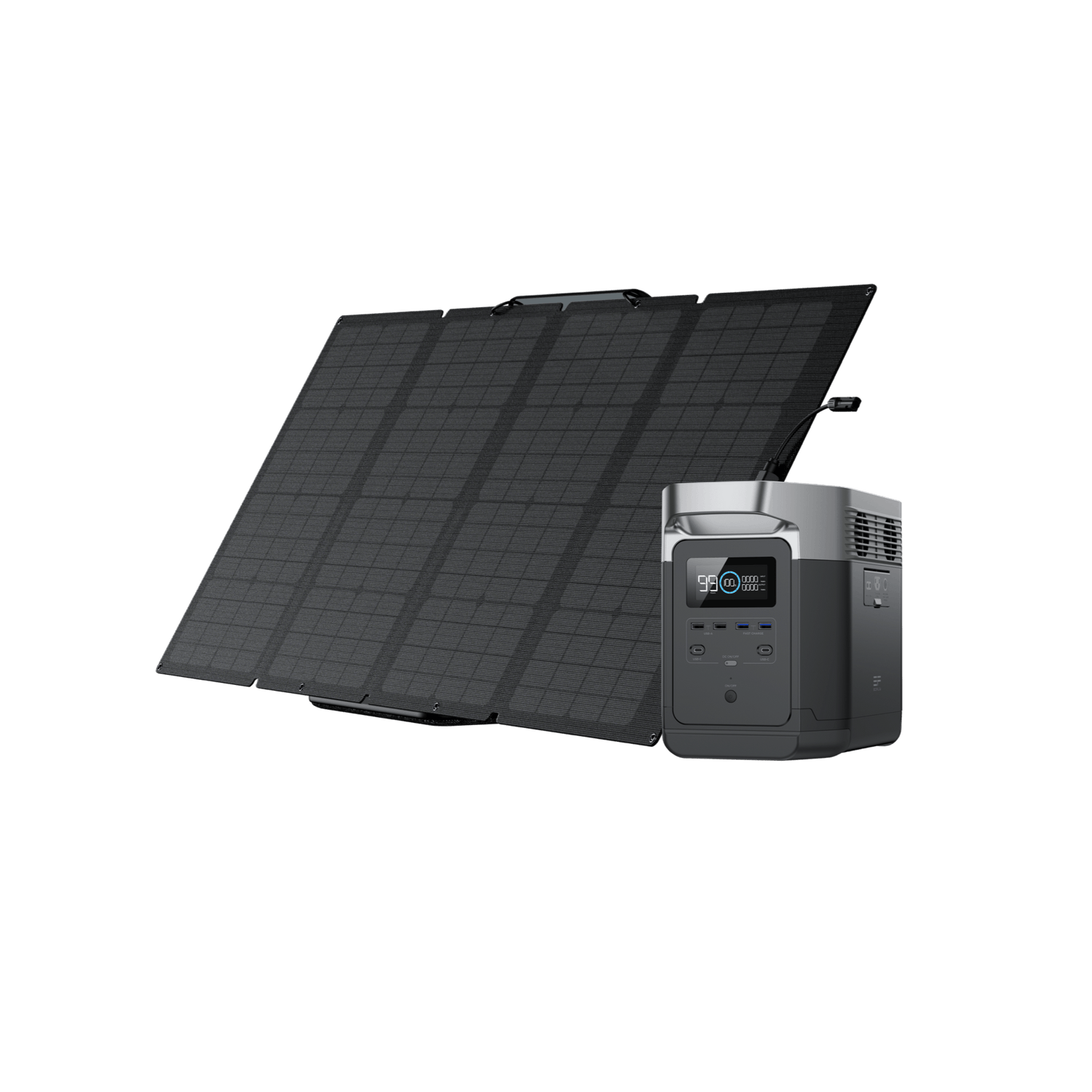 EcoFlow DELTA 1300 + 160W Portable Solar Panel - 6 x 1800W AC Outlets, Solar Generator for Outdoor Camping and Home Backup