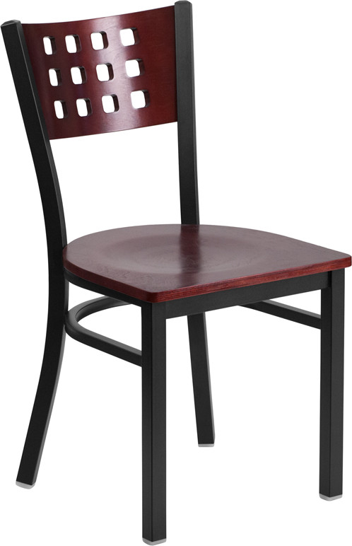 Hercules Series Black Decorative Cutout Back Metal Dining Chair   Transitional   Dining Chairs   by Pot Racks Plus  Houzz