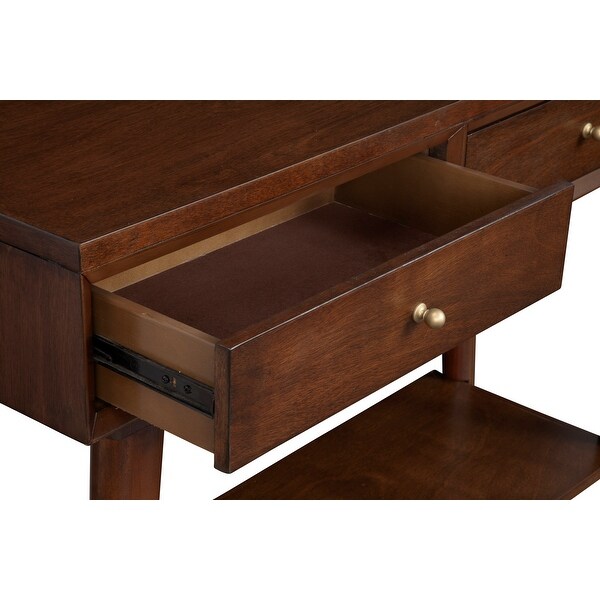 Alpine Furniture Flynn Mid Century Modern Console Table with 2 Drawers