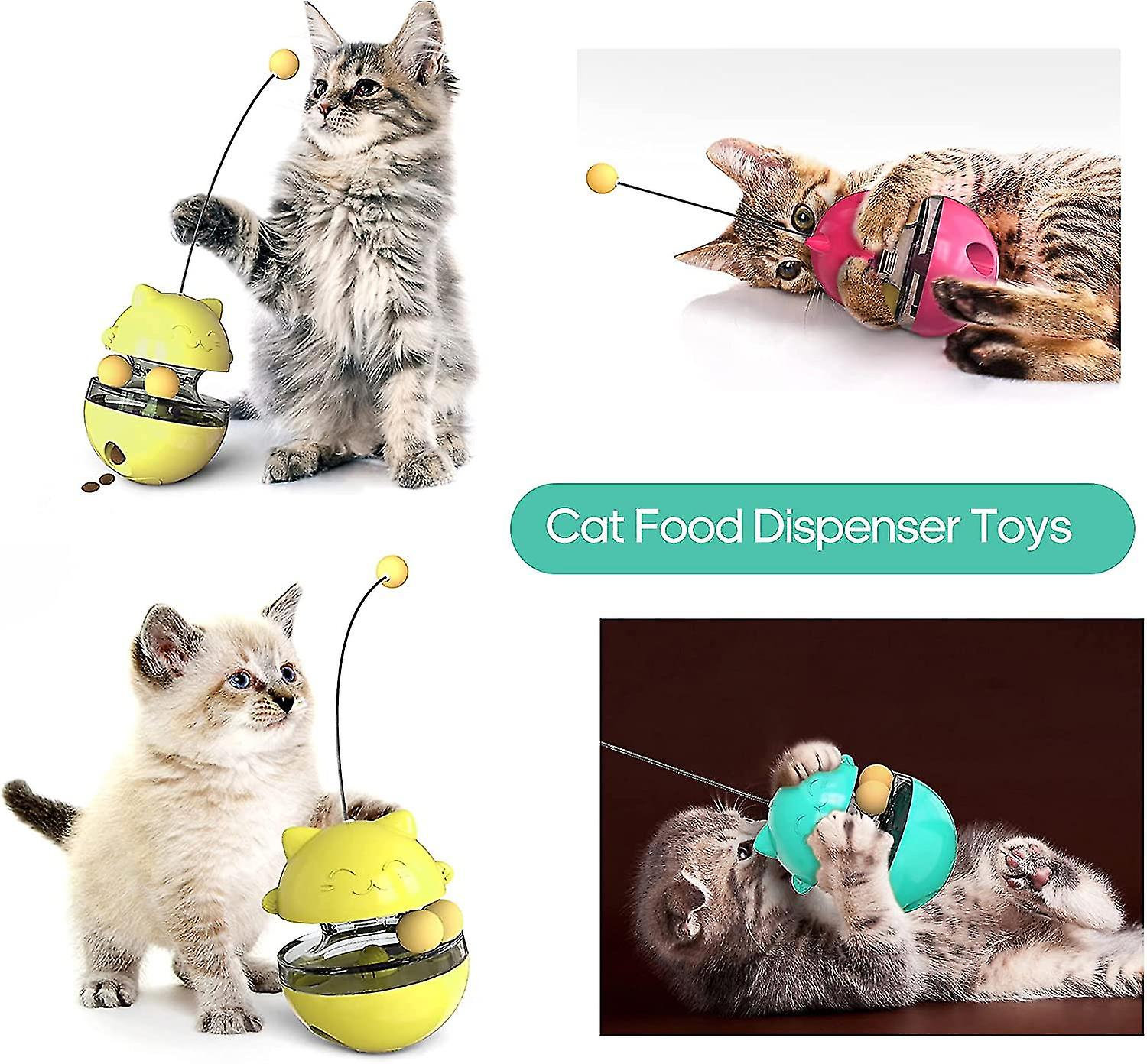 Cat Food Dispenser Leaky Cats Ball Toys Slow Cat Interactive Feeder Toy Dispensing Ball For Kitten Puppy