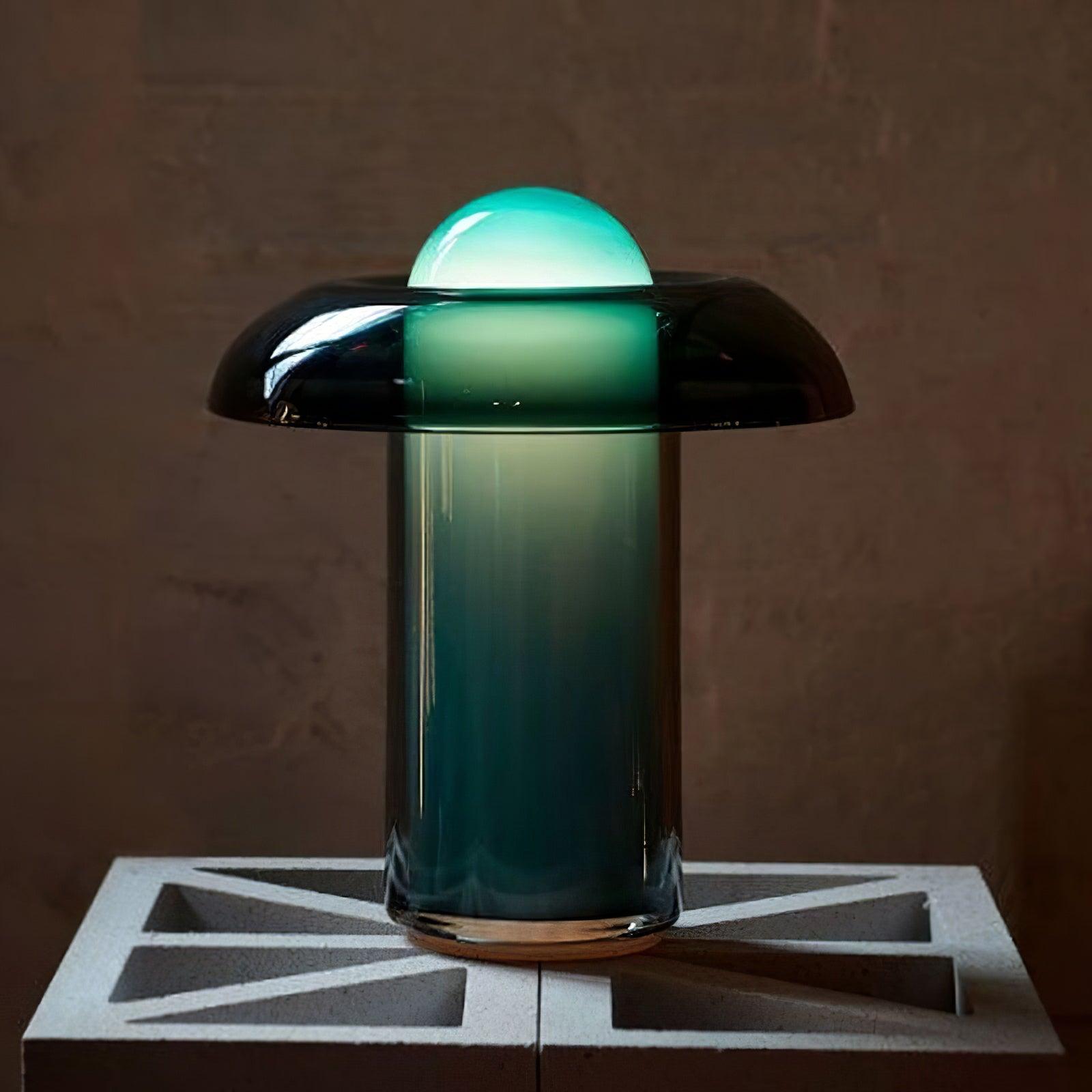 Glass Mushroom Table Lamp