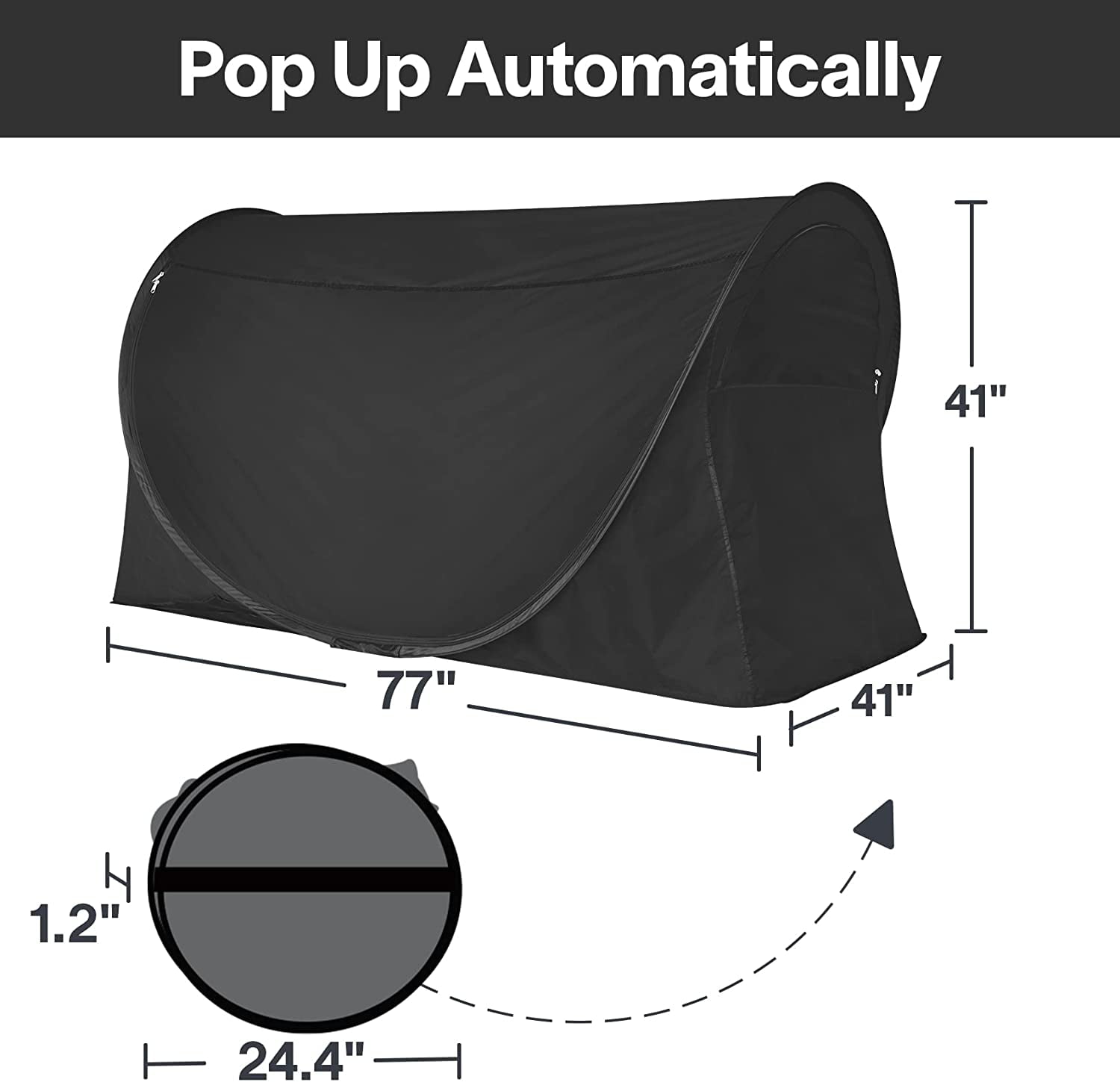 Alvantor Bed Tent Privacy Pop up Home Sleeping Tent Twin Size Charcoal