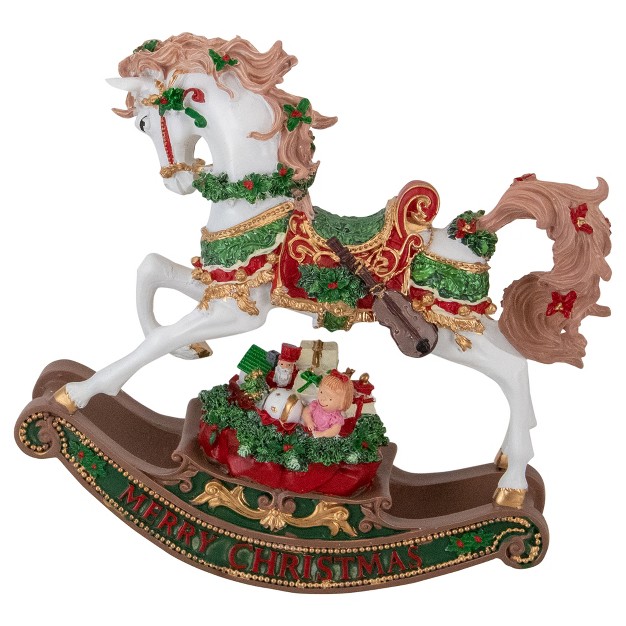 Musical Merry Christmas Rocking Horse Figure