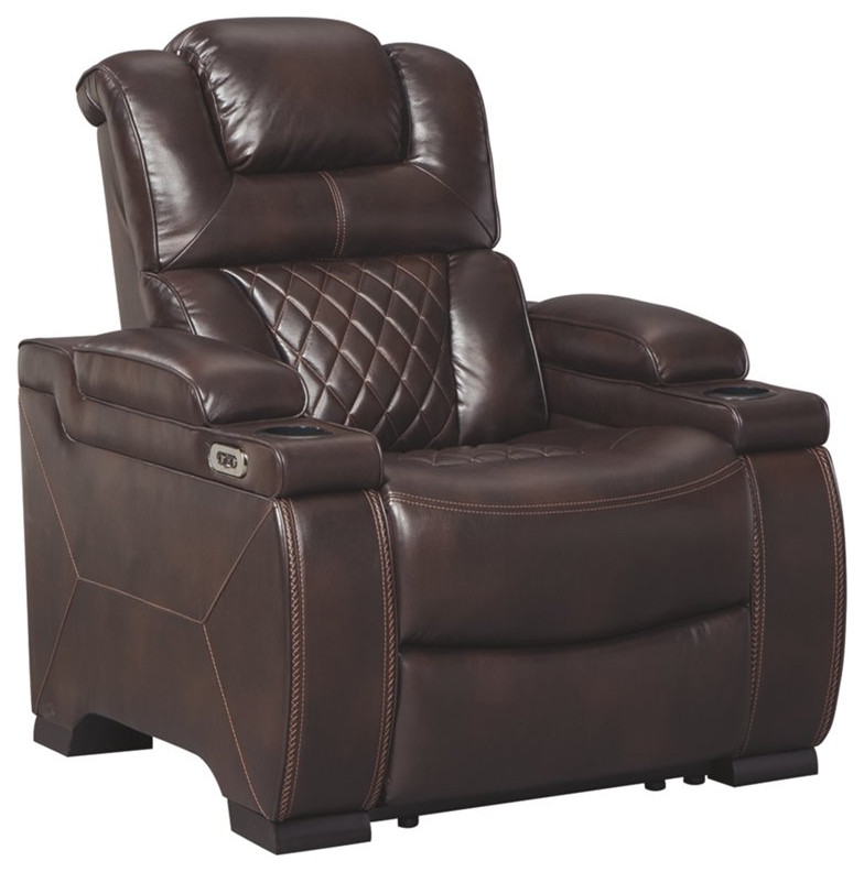 Signature Design by Ashley Warnerton Power Recliner in Chocolate   Contemporary   Recliner Chairs   by Homesquare  Houzz