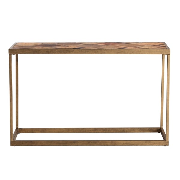 SEI Furniture Darren Farmhouse Reclaimed Wood and Metal Console Table