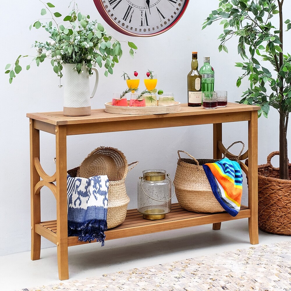 Cambridge Casual Lowell Teak Patio Console Table