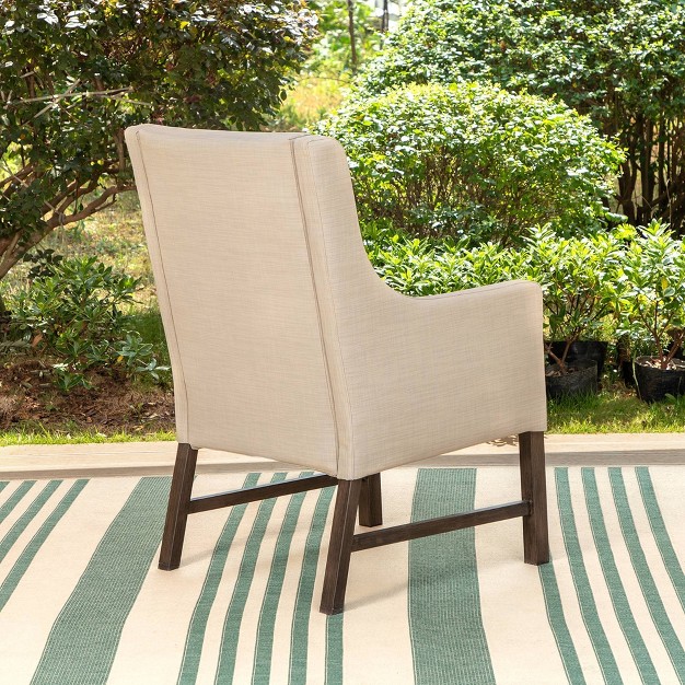 2pk Outdoor Dining Chairs With Metal Frame amp Armrests Captiva Designs