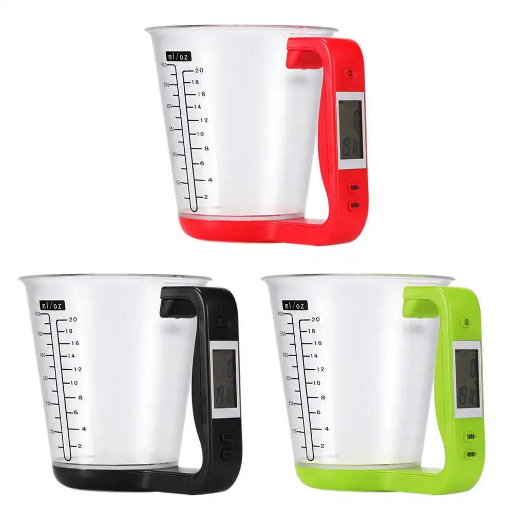 New Electronic Measuring Cup Kitchen Food Water Scales Digital Beaker Measurement Cups Digital Weigh Temperature Measuring Cups