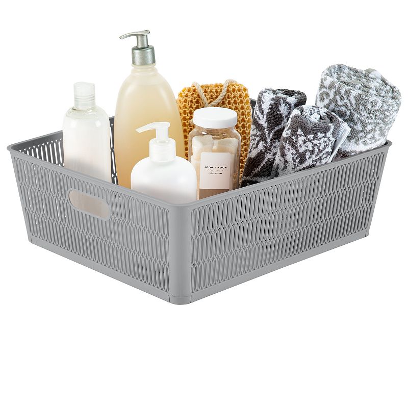 Simplify 2-Pack Slide to Stack Shallow Storage Tote Set