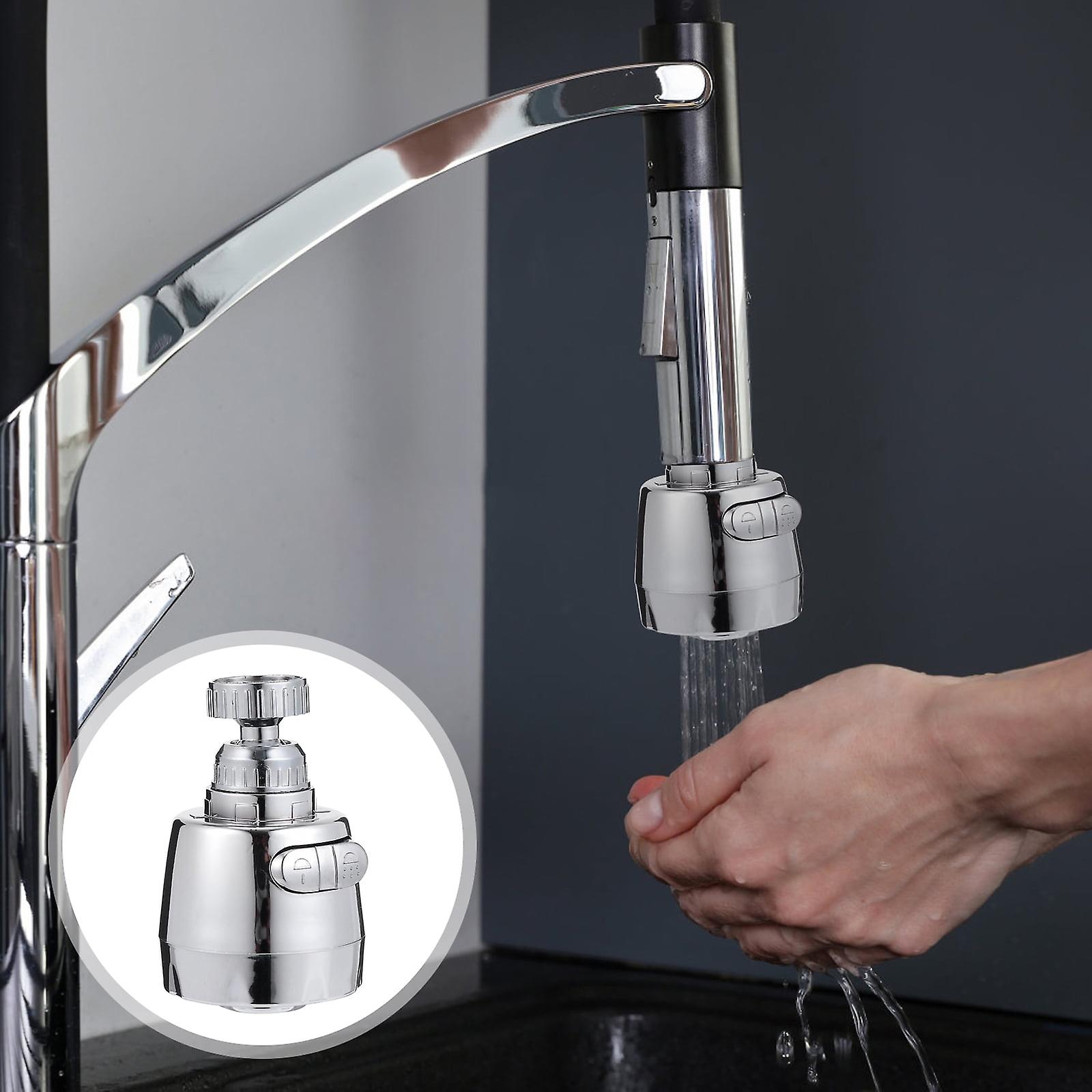 2pcs Splashproof Nozzle Rotatable Faucet Tap Extender Kitchen Diffuser Filter， Adult Unisex， Size: 3.94 X 3.94 X 2.36， Silver