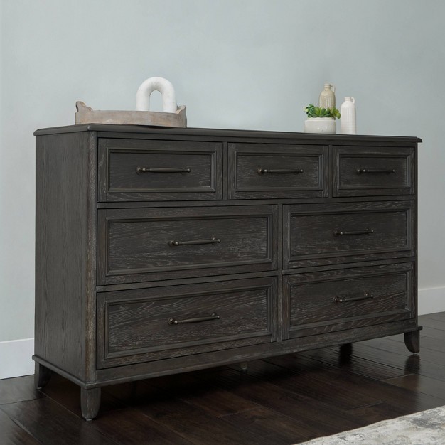 Cindi Sleigh 7 Drawer Dresser Dark Gray Abbyson Living