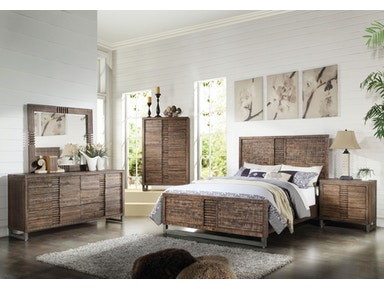 Acme Andria Queen Bed in Reclaimed Oak 21290Q