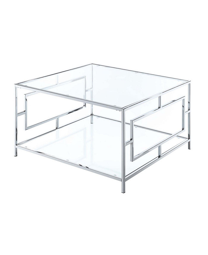 Convenience Concepts Town Square Chrome Square Coffee Table