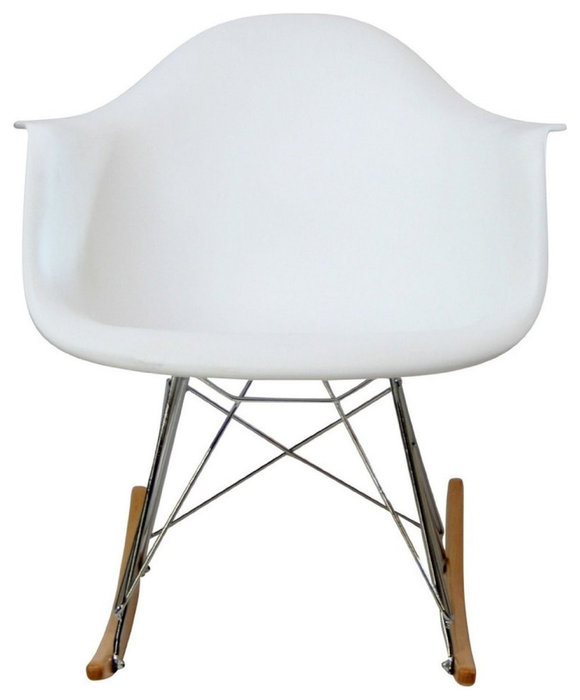 Molded Modern Rocking Armchair Lounge Cradle Arm Chair White   Midcentury   Rocking Chairs   by Best Made Furniture  Houzz