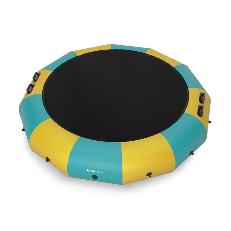 15 FT Inflatable Water Bouncer Trampoline Portable Bounce Swim Platform for Lakes Pools Calm Sea